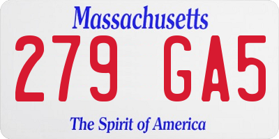 MA license plate 279GA5