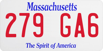 MA license plate 279GA6