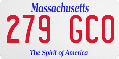 MA license plate 279GC0