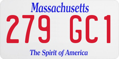 MA license plate 279GC1