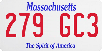 MA license plate 279GC3
