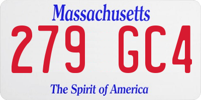 MA license plate 279GC4