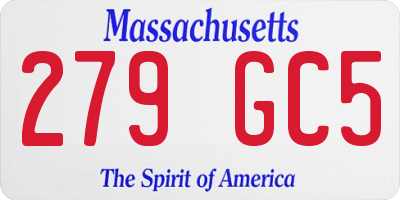 MA license plate 279GC5
