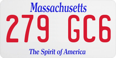 MA license plate 279GC6