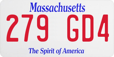 MA license plate 279GD4