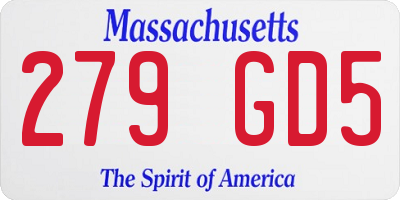 MA license plate 279GD5