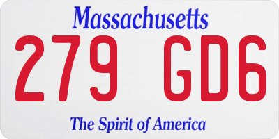 MA license plate 279GD6