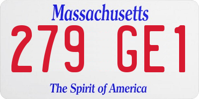 MA license plate 279GE1