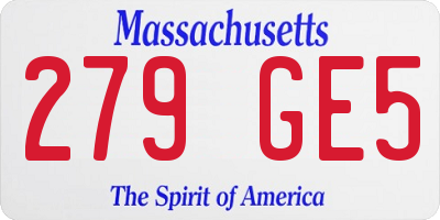 MA license plate 279GE5