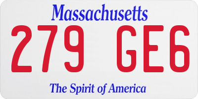 MA license plate 279GE6