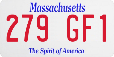 MA license plate 279GF1
