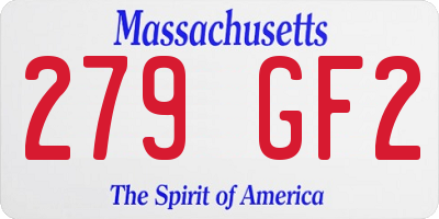 MA license plate 279GF2