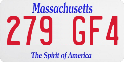 MA license plate 279GF4