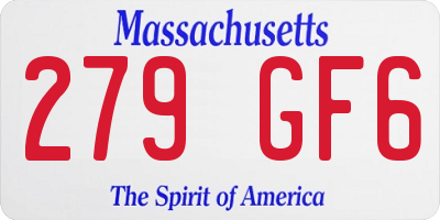 MA license plate 279GF6