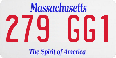 MA license plate 279GG1