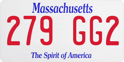 MA license plate 279GG2