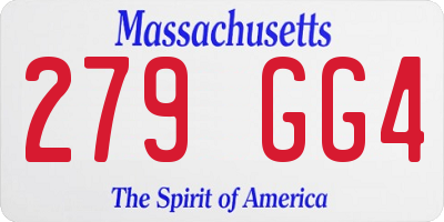 MA license plate 279GG4