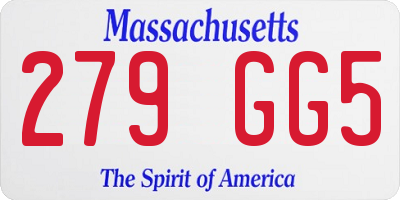 MA license plate 279GG5