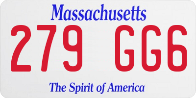 MA license plate 279GG6