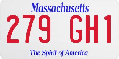 MA license plate 279GH1