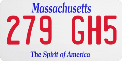 MA license plate 279GH5