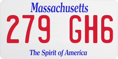 MA license plate 279GH6