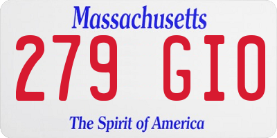 MA license plate 279GI0
