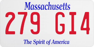 MA license plate 279GI4