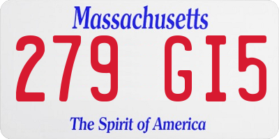 MA license plate 279GI5