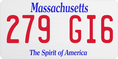 MA license plate 279GI6