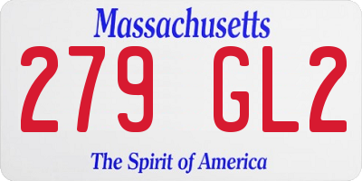 MA license plate 279GL2