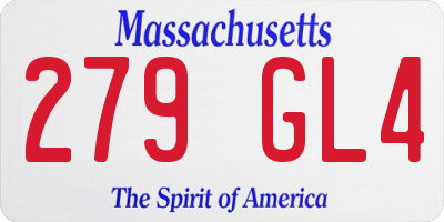 MA license plate 279GL4