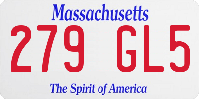 MA license plate 279GL5