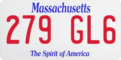 MA license plate 279GL6