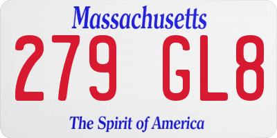 MA license plate 279GL8