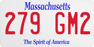 MA license plate 279GM2
