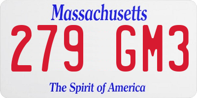 MA license plate 279GM3