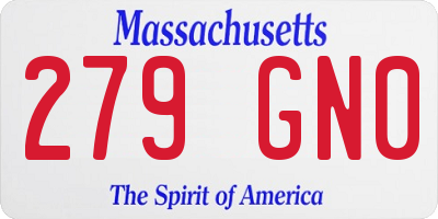 MA license plate 279GN0