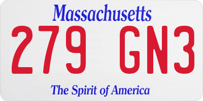 MA license plate 279GN3
