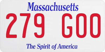 MA license plate 279GO0