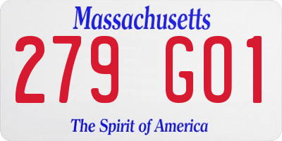 MA license plate 279GO1
