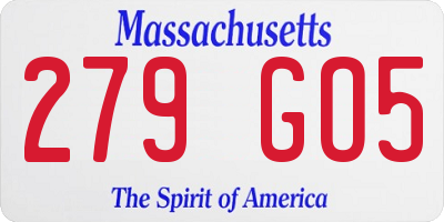 MA license plate 279GO5