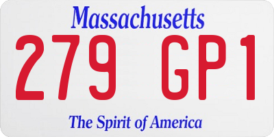 MA license plate 279GP1