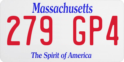 MA license plate 279GP4