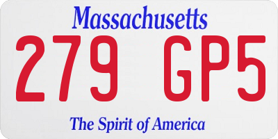 MA license plate 279GP5