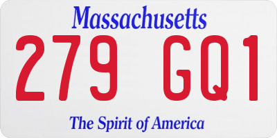 MA license plate 279GQ1