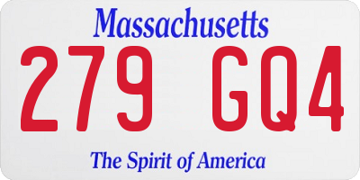 MA license plate 279GQ4