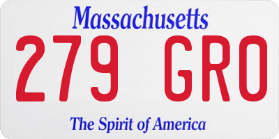 MA license plate 279GR0