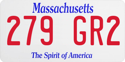 MA license plate 279GR2