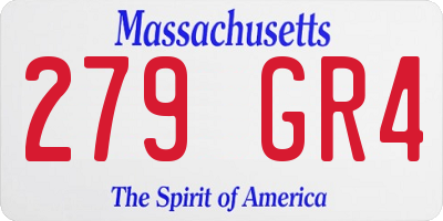 MA license plate 279GR4